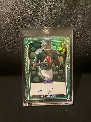 2024 LEAF METAL St Patrick’s Day MICHAEL VICK AUTO AUTOGRAPH CLOVER PRIZM #d 1/2 • $49.99