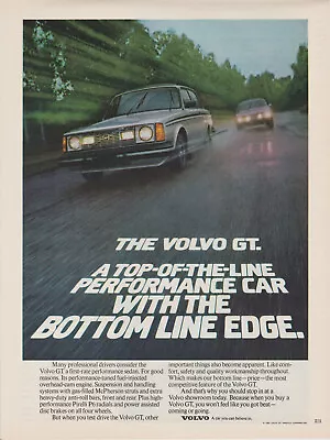 1980 Volvo GT - Top Of The Line Performance Car - Rain Wet Road - Print Ad Photo • $8.22