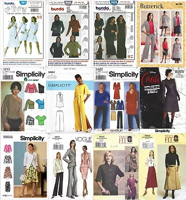 LOT Of 12 UNCUT Burda Butterick Simplicity & Vogue Misses Patterns Sizes 10-24 • $19.99