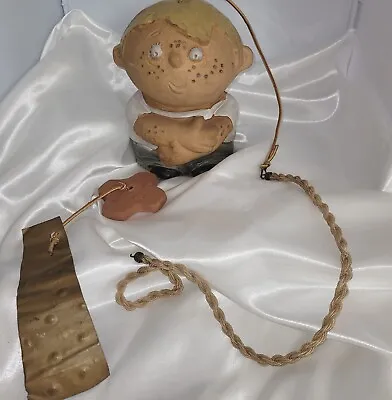 Vintage 1974 Pacific Stoneware Blond Boy Ceramic Wind Chime • $28