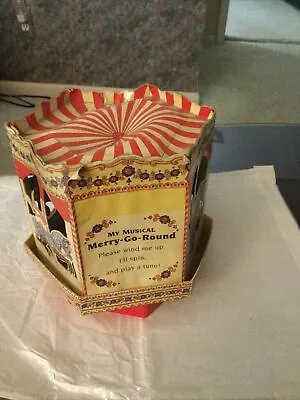 Vintage Toy My Musical Merry-Go-Round Cardboard Carousel Music Box Works • $5