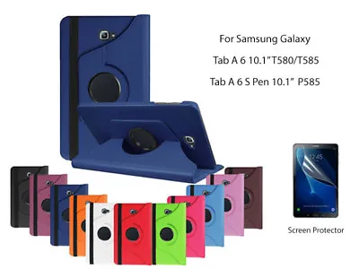 For SamsungGalaxy Tab A6 10.1 [2016] Screen Protector/360°Rotate Leather Case   • $15.25