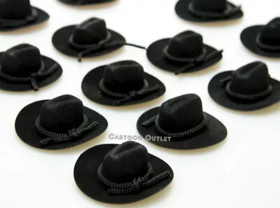 24 Mini Cowboy Felt Hat 2  Black Western Wedding Favors Recuerdos Birthday Party • $18.04