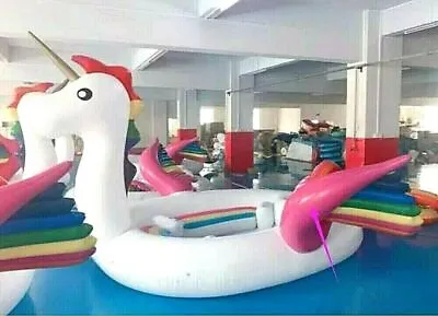 Giant Colorful 6-10 Person Inflatable Unicorn Lake Water Large Party Float Raft • $483.65