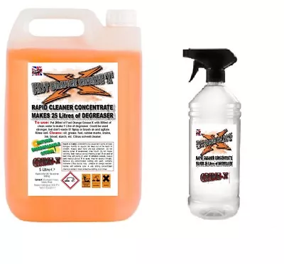 £19.99 • Buy Strong Citrus Cleaner Degreaser + Sprayer FAST ORANGE GREASE X 5L Makes 25 Litre