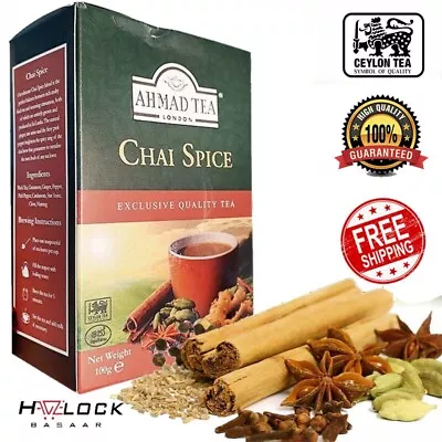 Ahmed Tea CHAI SPICE Ceylon Black Tea Cinnamon Cardamom Clove Ginger Pepper 100g • $14.49