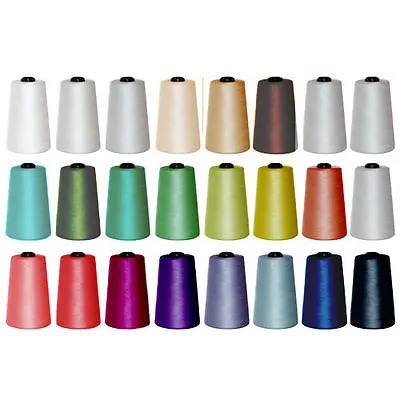 £6.75 • Buy 2 & 4 X5000 Yard Cones  Overlocking Sewing Machine Industrial Polyester Thread 
