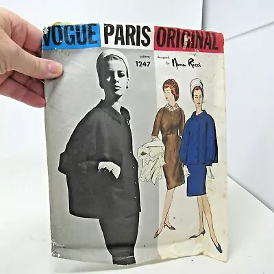 Vintage Pattern VOGUE Paris Original # 1247 Nina Ricci SZ 14 Bust 34 Hip 36 • $84.99