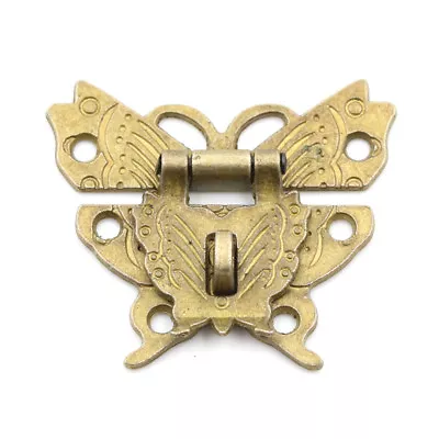 Retro Chic Butterfly Latch Catch Jewelry Wooden Box Lock Hasp Pad Chest Lock _ou • $7.95