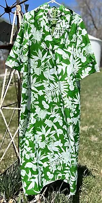 Vintage 1960’s 70’s Sears Hawaiian Fashions Maxi Dress Orange Floral Luau • $59