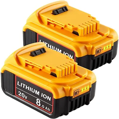 2Pack For DeWalt 20V 20 Volt Max XR 8.0AH Lithium Ion Battery DCB206-2 DCB205-2 • $49.99