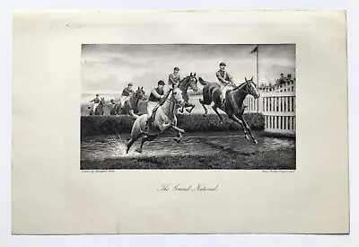 GRAND NATIONAL HORSE RACING - Original C 1897 Antique Print B/W Engraving • £9.99