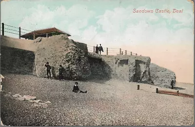 Deal Kent - Sandown Castle - Postcard - Walmer Thimble Pmk 1910 • £4.50