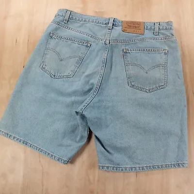 Vtg LEVI'S Orange Tab 550 Jean Shorts 38 Tag Faded Light Wash Grunge Distressed • $29