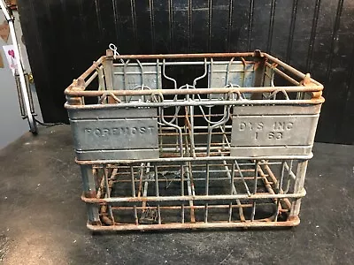 Vintage Antique Foremost 1963 Heavy Wire Metal 12 Bottle  Milk Crate Farm Dairy • $67.99