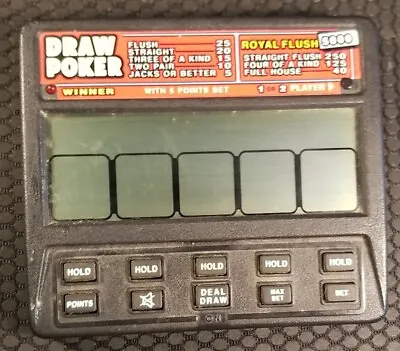 Vintage Draw Poker Pocket Electronic Handheld Video Game Model 1310 Tested! • $12