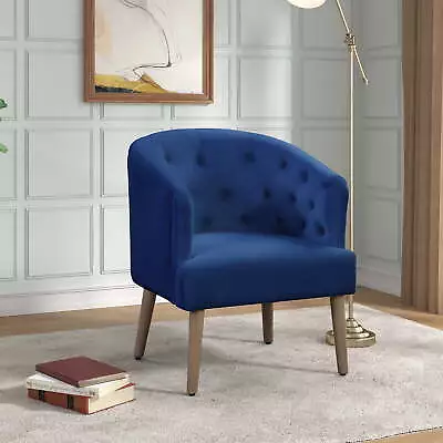 Barrel Accent ChairDeep Cobalt Blue Velvet Upholstery Adult • $116.10