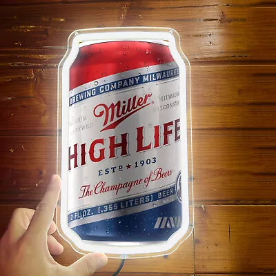 Miller High Life Beer Neon Sign Light Club Pub Party Wall Decor LED 12 X7  H4 • $49.99