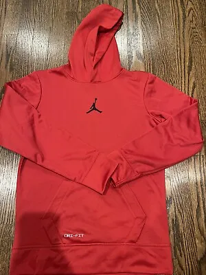 Nike Michael Air Jordan Hoodie Boys L Gym Red Dri-Fit Jumpman Therma Basketball • $40