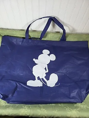 Large Disney Store Reusable Shopper Tote Blue + White Shopping Bag Mickey Mouse. • $4.99