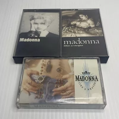 Madonna Cassette Tape Lot Of 3 Like A Virgin - Self Titled - Like A Prayer 80's • $18.99