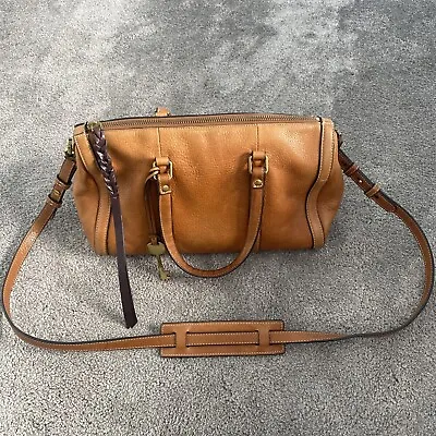 £12.50 • Buy Fossil Tan Leather Bag With Detachable Long Cross Body Strap