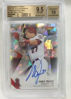 2015 Bowman's Best Mike Trout /50 Auto Atomic Refractor Bgs 9.5 10 Autograph • $899