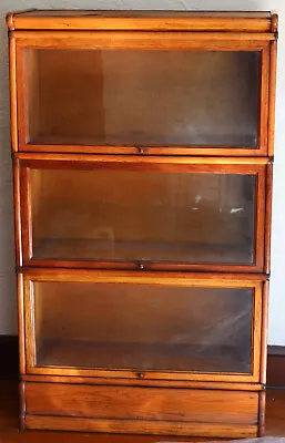 Antique Macey  E  Large Oak Barrister Bookcase - All 3 Sections Are 13.5  Int Ht • $1499