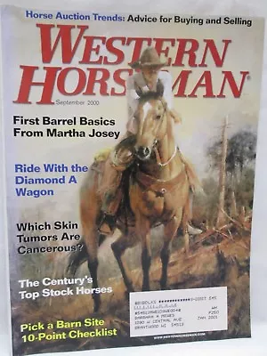 Western Horseman Magazine September 2000 First Barrel Basics With Martha Josey • $14.95