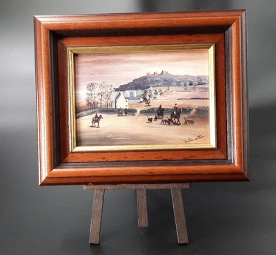 Oil Painting Landscape Hunting Scene Framed Signed (LX) • £33
