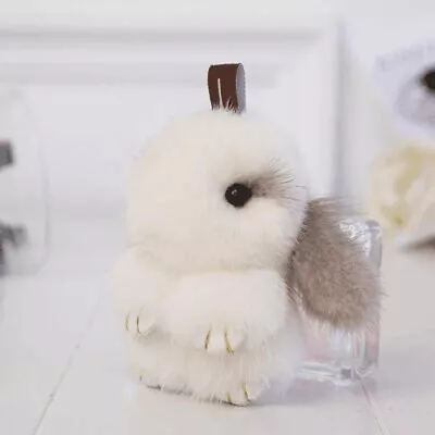 Mink Fur Rabbit Key Chain Mini Bunny Doll Toy Bag Phone Pendant 8cm US • $15.77