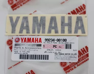 GENUINE YAMAHA 100mm X 23mm BLACK DECAL STICKER BADGE LOGO * UK STOCK * • £5