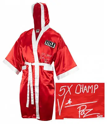 Vinny 'Paz' Pazienza Signed Title Red Boxing Robe W/5x Champ - (SCHWARTZ COA) • $143.64