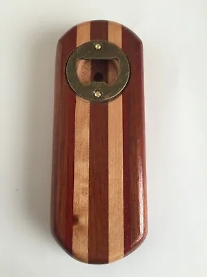 Hand-Held Bottle Opener - Mixed Figured Wood-  .75 X 2.5 X 6   -- #208 • $30