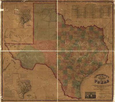 $16.22 • Buy Map Of Texas From 1862, 1800's Map Of TX, New Reproduction 