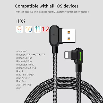 $8.99 • Buy MCDODO 90 Degree Right Angle USB Charger Cable For Apple IPhone 14 13 IPod IPad