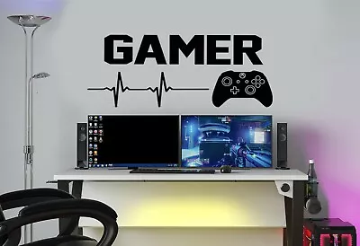£7.95 • Buy Gaming Wall Stickers Gamer Wall Stickers Wall Xbox Ps Decals Kids Bedroom 