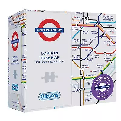 Gibsons TFL London Underground Tube Map Jigsaw Puzzle In Gift Box (500 Pieces) • £14.87