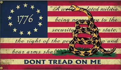 3x5 Gadsden Betsy Ross 1776 A Well Regulated Militia We The People Flag Banner • $12.88