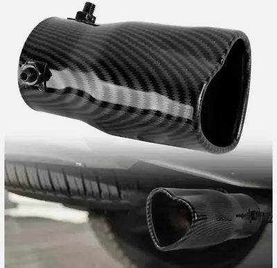 Car Rear Exhaust Pipe Tail Straight Muffler Tip Carbon Fiber Look Heart Shaped • $72.99