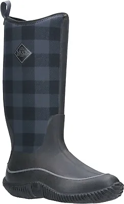 Muck Boots Hale Black/grey Plaid Ladies Wellington Boot • £105.90