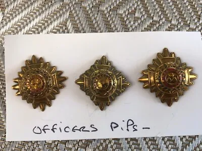 3 X British Army:  Officers Pips- Origins  Unknown Unique In Design & Colour • £4.50