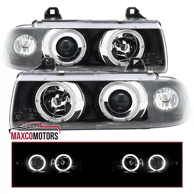 Black Projector Headlights Fits 1992-1998 BMW E36 318i 325i 328i M3 Halo LH+RH • $134.49