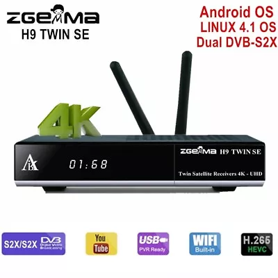 2022 Zgemma H9 Twin SE UHD 4K Satellite TV Receiver Twin DVB S2X *** EU PLUG *** • £113.99