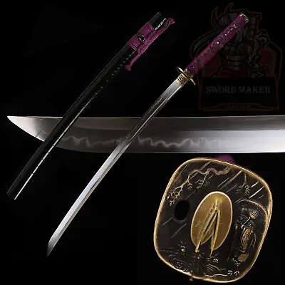 Unokubi Zukuri Japanese Katana Sword Full Tang T10Steel Clay Tempered Real Hamon • $99.99