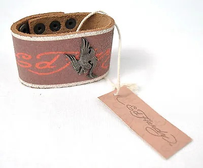 Ed Hardy Phoenix Brown Bracelet Studded Leather New • $25