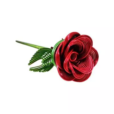 Artificial Rose Flower Ornament Metal Aluminum Wire Valentine's Day Gift • £4.93