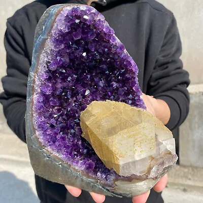 8.2lb Large Natural Amethyst Geode Quartz Cluster Crystal Specimen Healing • $117.50