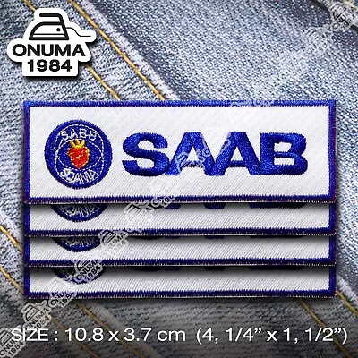 4x SAAB Patch Iron On Custom Jacket Decorate Cap T-shirt Garage Racing Street • $9.99