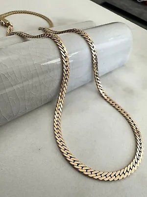 HEAVY Vintage 9Ct Rose Gold Flat Herringbone Chain Necklace 10.8Gr 3mm 15.5  • £445
